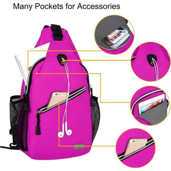 Womens Sling Backpack, Multipurpose Crossbody Shoulder Bag Travel Hiking Daypack